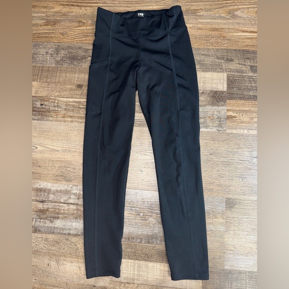 Abercrombie Kids YPB Black Active Leggings Side Pocket 4-Way Stretch Size 9/10